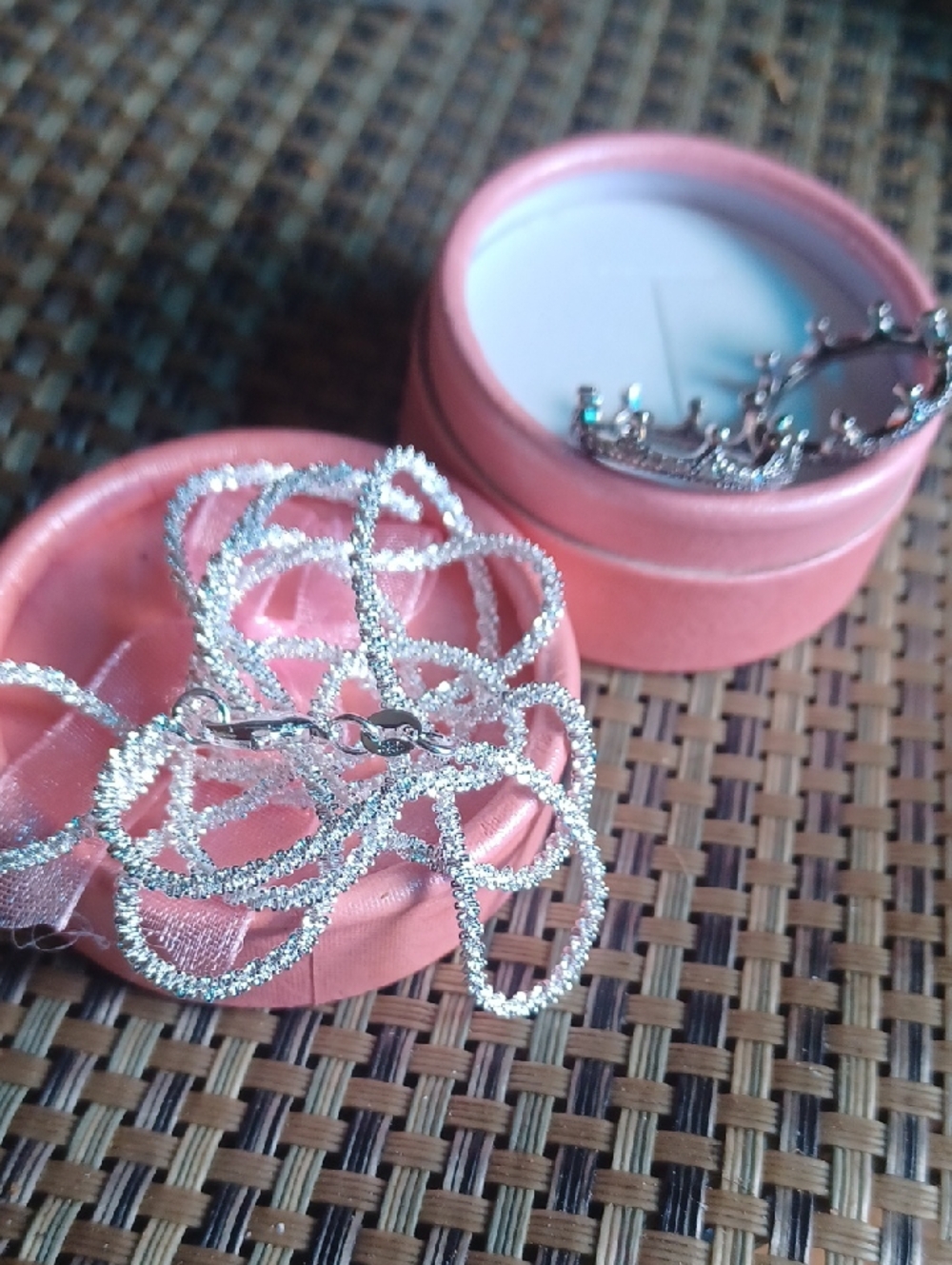Silver 925 Ring Pair&Sparkle Silver Necklace